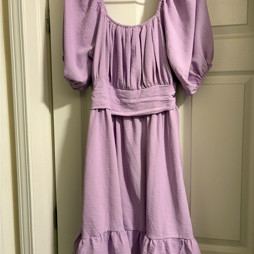 Lavender Puff Sleeve Dress